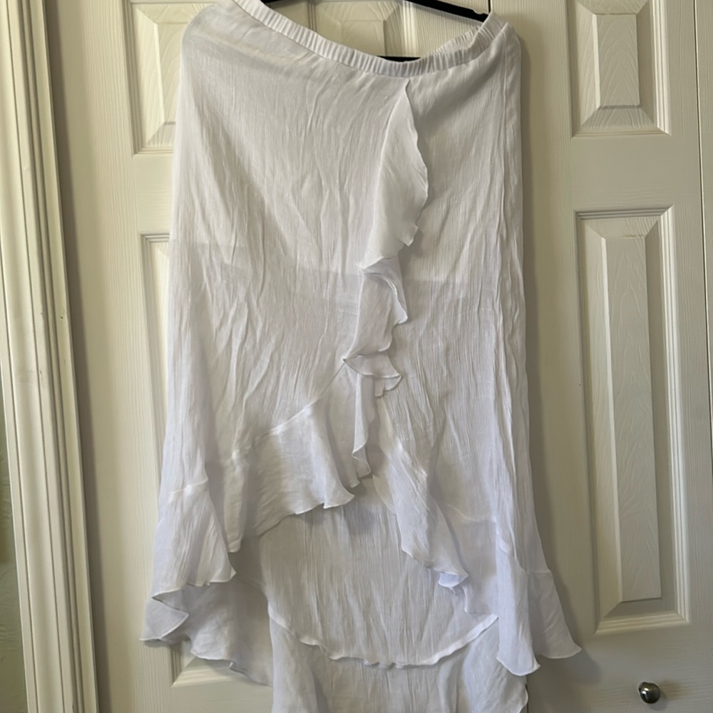 White long skirt swimsuit cover up